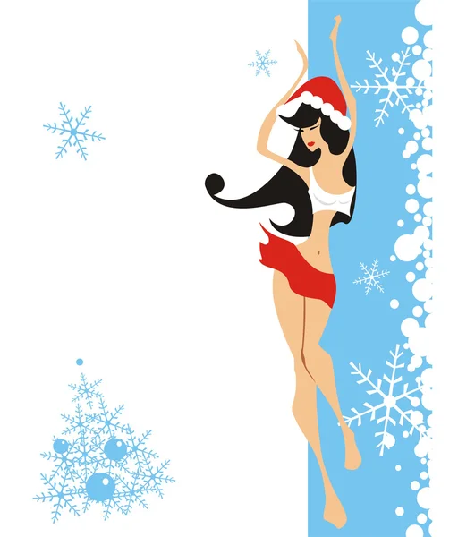 Weihnachten tanzendes Mädchen — Stockvektor