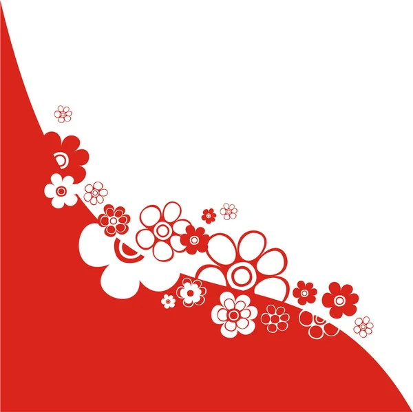 Rood-witte bloem achtergrond — Stockvector