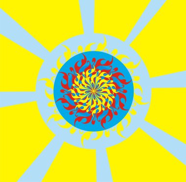 The bright psychodelic sun clipart