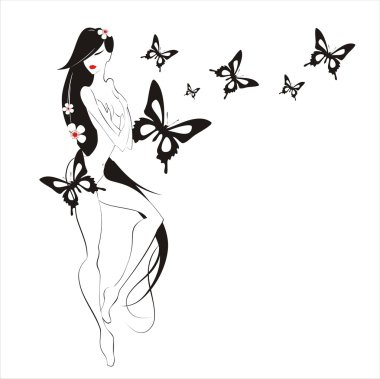 Beautiful girl clipart