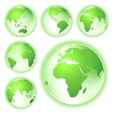 Go green planet earth maps clipart