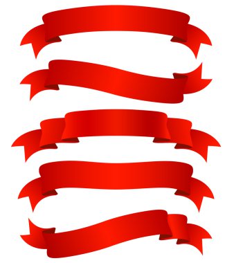 curled red ribbons clipart