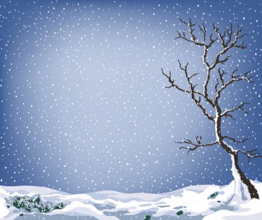 Winter landscape clipart