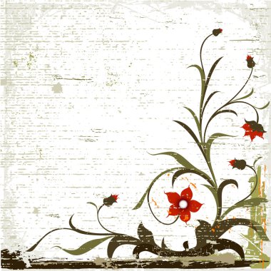 Grunge floral kompozisyon