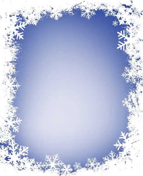 Grunge snowflakes frame — Stock Photo, Image