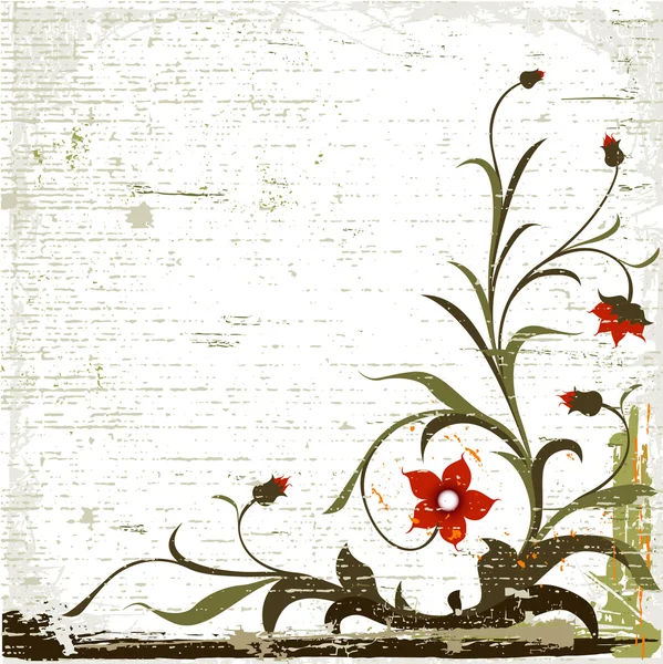 Grunge floral kompozisyon — Stok fotoğraf