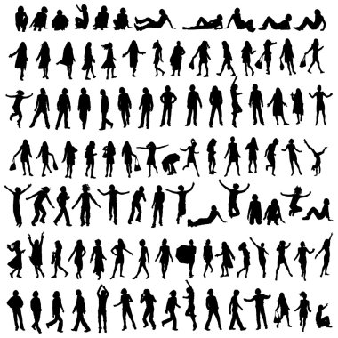 100 silhouettes clipart