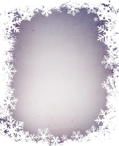 Grunge copos de nieve marco — Foto de Stock
