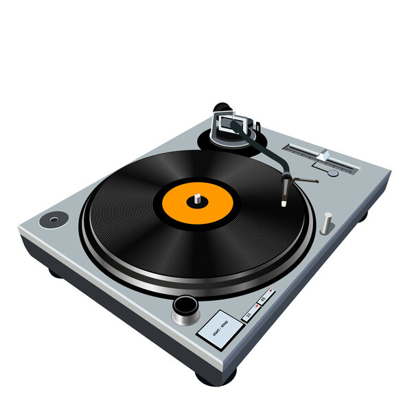 Highly detailed illustration of a mixing turntable