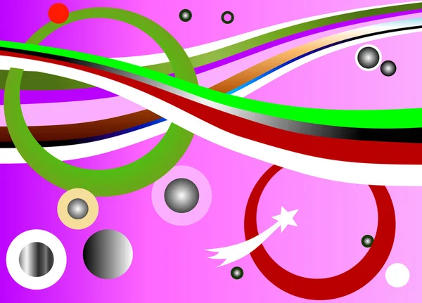 Cirkels en regenboog achtergrond in roze, — Stockfoto