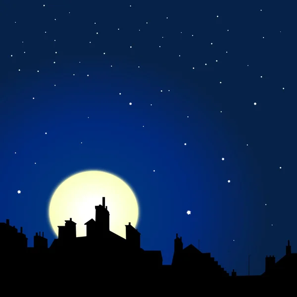 Rooftops night view — Stock Photo, Image