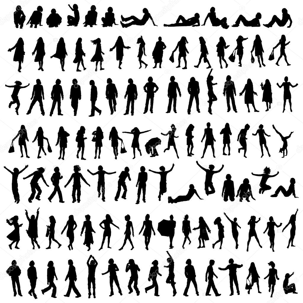 100 silhouettes Stock Photo by ©dip2000 1629402