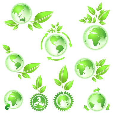 Go green planet earth maps clipart