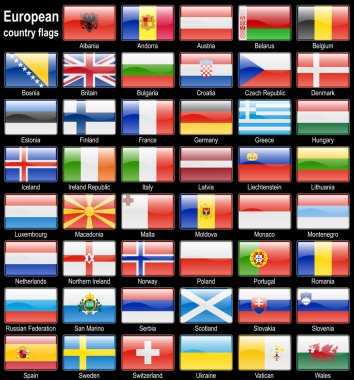 Flag web buttons clipart