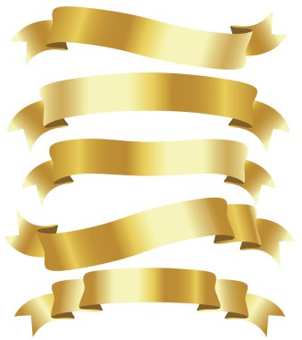 Golden ribbons clipart