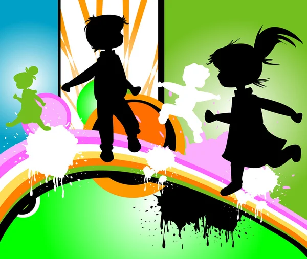 Kids silhouettes — Stock Photo, Image