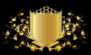 Golden shield clipart