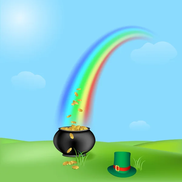 Treasure and rainbow — Stock Photo, Image