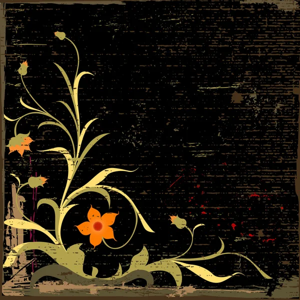 Grunge floral samenstelling — Stockfoto