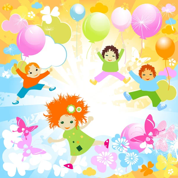 Enfants heureux — Image vectorielle