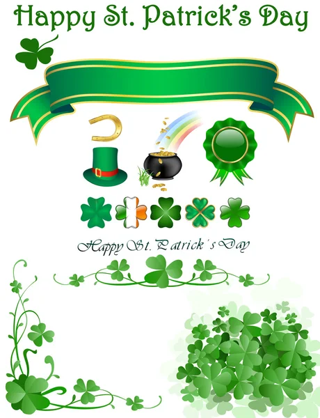 St patrick`s day icons — Stock Vector