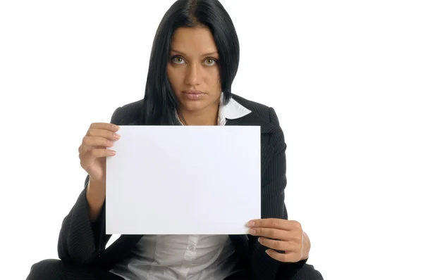 Stock image Businesswoman with clean paper