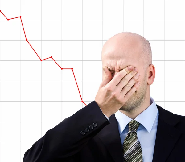 Affärsman lider av huvudvärk — Stockfoto