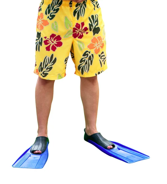 Legs in flippers — Stock Photo, Image