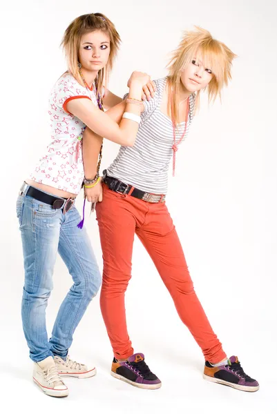 Two trendy girls Stock Photo