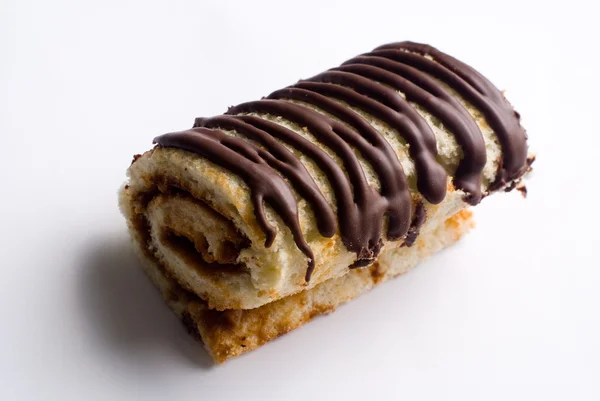 Chocolate creamy roll — Stock Photo, Image