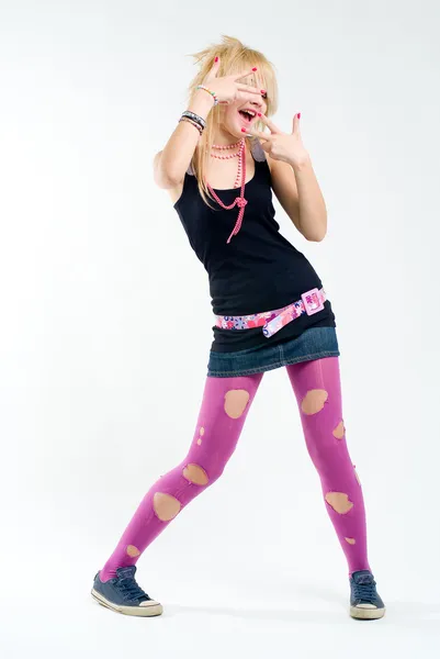 Funky dançando punk menina — Fotografia de Stock