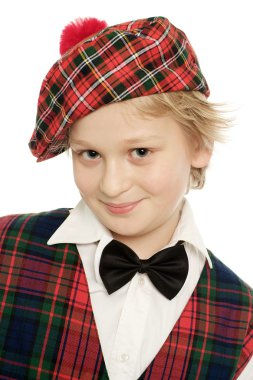 Scottish schoolboy portrait clipart