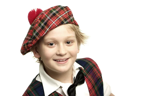 Schotse schooljongen portret — Stockfoto