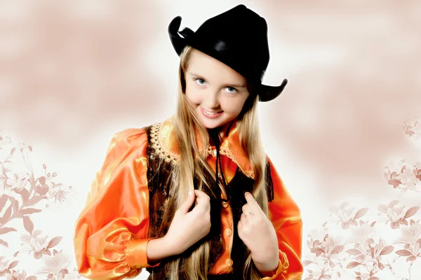 Posando cowgirl retrato — Fotografia de Stock