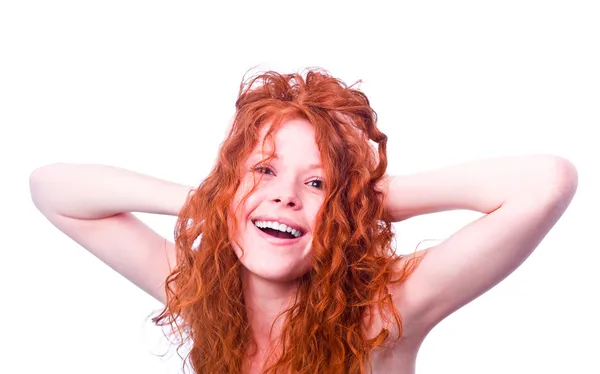 Expressive redheaded girl — Stockfoto