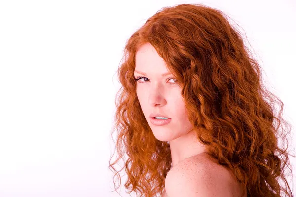 Staring redhead girl — Stock Photo, Image