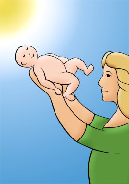 Woman with child clipart