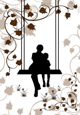 Woman with a child clipart