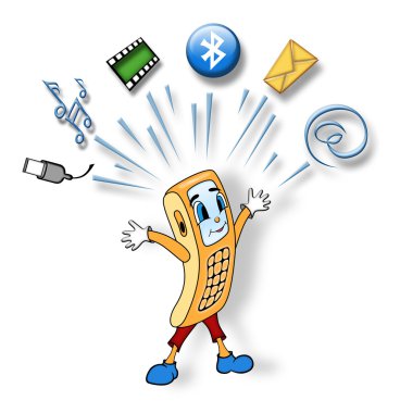 Illustration of gay phone clipart