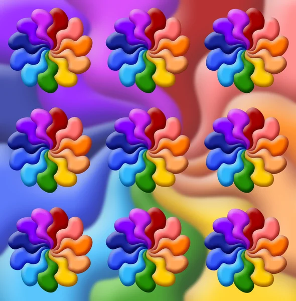 Ilustração das flores do arco-íris — Fotografia de Stock