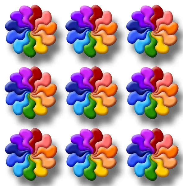 Ilustración de las flores del arco iris — Foto de Stock