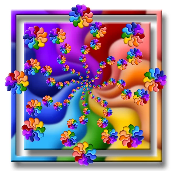 Illustrazione dei fiori arcobaleno — Foto Stock