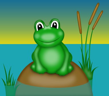 Smiling frog clipart