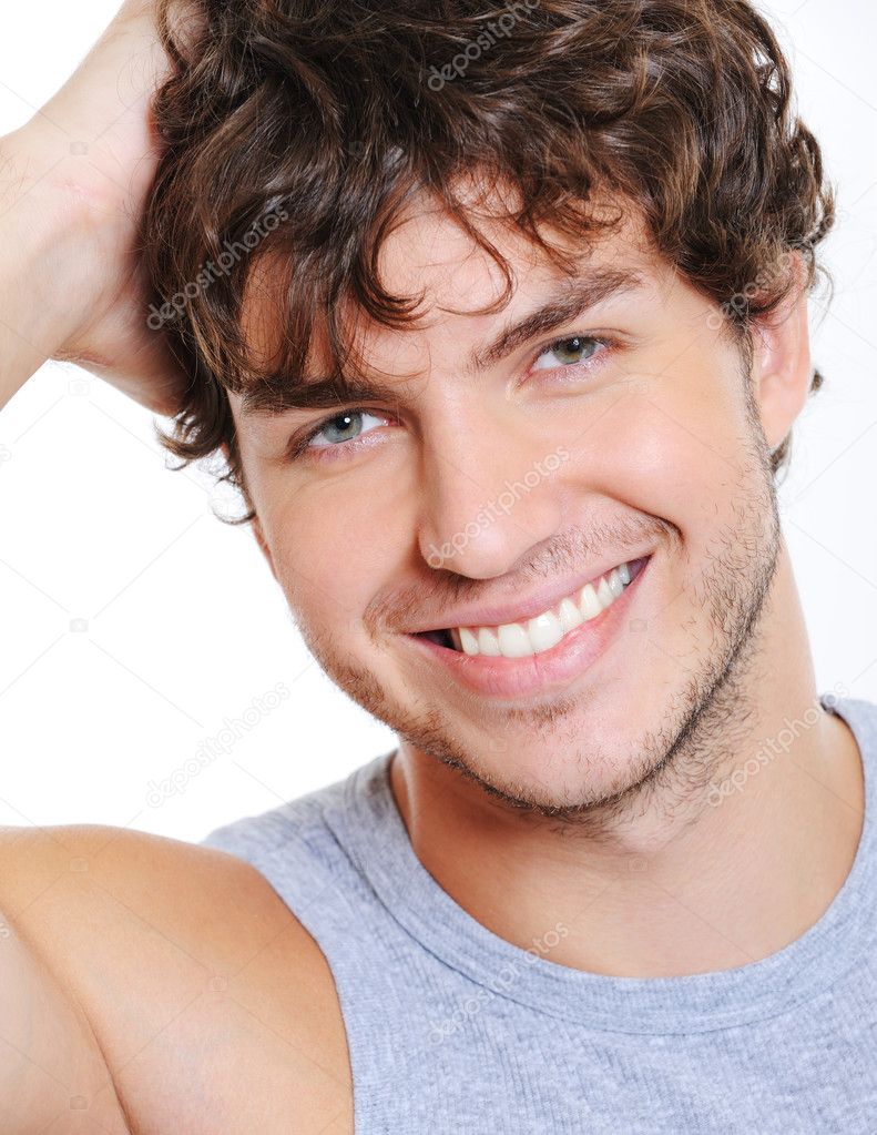 Smiling face of a beautiful man — Stock Photo © valuavitaly #1503277