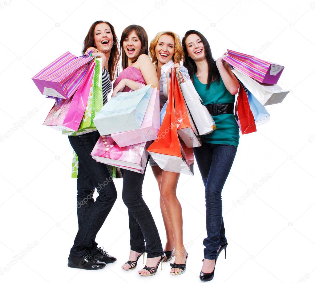 Happy women with purchase — Stock Photo © valuavitaly #2552633