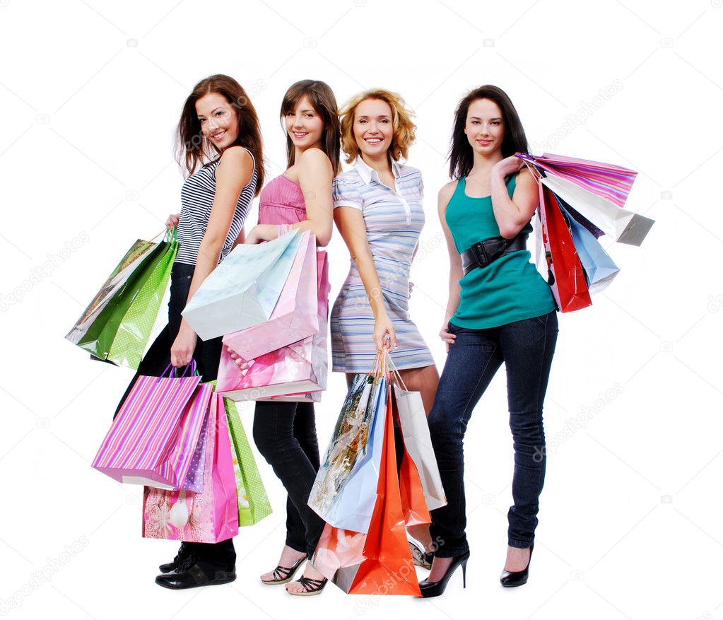 Beautiful women with shopping bags — Stock Photo © valuavitaly #2552635
