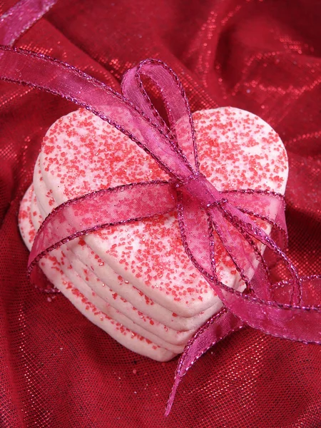 Biscoitos de coração para Valentine — Fotografia de Stock