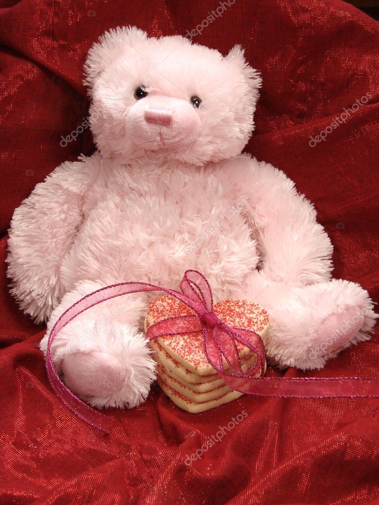 Pink bear with heart cookies Stock Photo by ©jodygary97 1612454