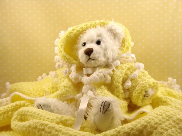 White bear i gult — Stockfoto