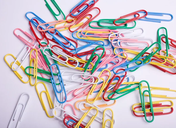 Color paper clips general view — Stock Photo, Image